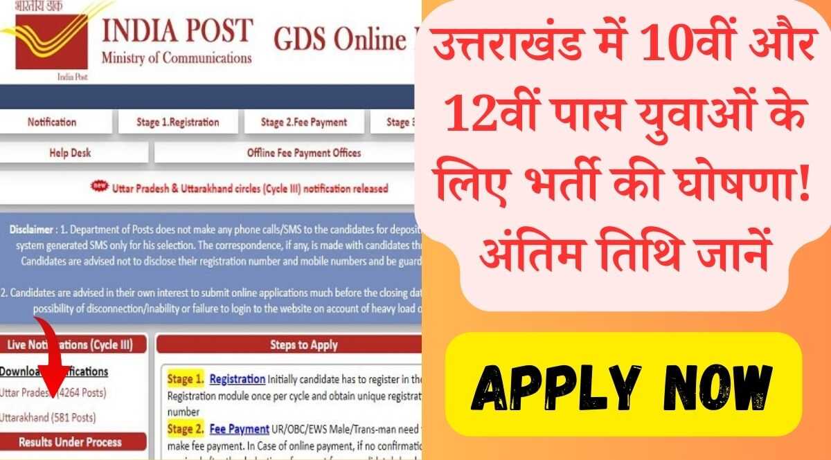 Uttarakhand Post Office Vacancy